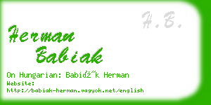 herman babiak business card